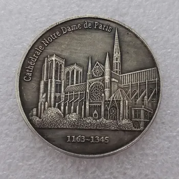 1163~1345 Notre Dame De Paris Silver Dollar Frank Kolekcia Pamätných Mincí Výzvou Mince Darček 1