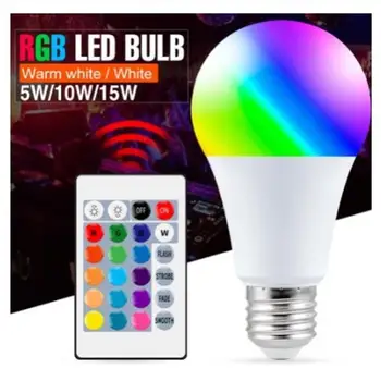 15W WiFi Smart Žiarovky E27 LED RGB Lampa Pracovať s Lampada Domov 110V 220V RGB+Biela Stmievateľné Časovač Funkcia farebná Žiarovka 1