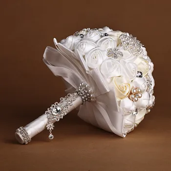 1pc/veľa bielej a smotana, svadobné Perly svadobné drží kvet Nevesta Drží Kvet pre svadobné kytice, dekorácie