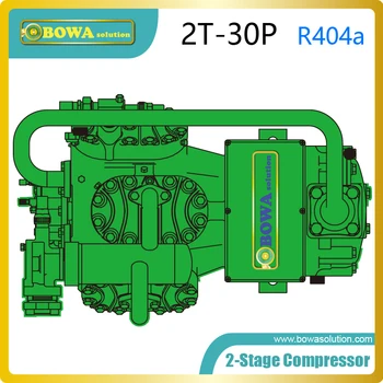 2-polohová R404a kompresor s veľkou kompresiou pomer je nainštalovaný v slanom náleve jednotky na chladenie druhy potravín rýchlo (S6F-30.2 Y)