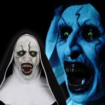 2018 Mníška Hororové Masky Kúzelnícke Valak Cosplay Masku Plnú Hlavu Horor Strašidelné Halloween Party Rekvizity 1