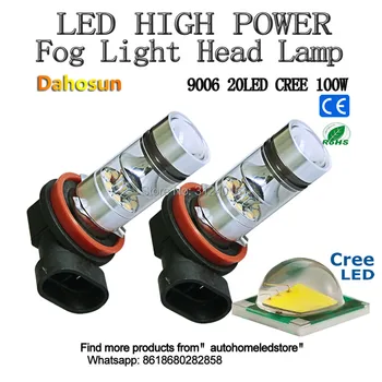 2pc X dahosun 100W LED 9005 HB3 9006 HB4 Automobilov, LED Hmlové svetlo svetlomet biele svetlo 1