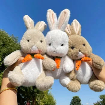 30 cm Roztomilý White Rabbit, Plyšové Hračky Deti Upokojiť Bábiky Simulácia Bunny s Mrkva Kravatu Vypchaté Zvieratá pre Dievčatá Darček k Narodeninám 1