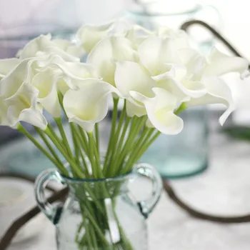 31pcs Tulipán Umelé Kvety PU Svadobné Dekor Simulácia Nevesta Kytice Kala Skutočný Dotyk Flores Para Domov Záhrada a Veniec 1