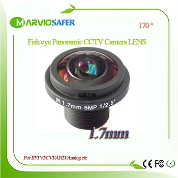 5 KS HD Fisheye cctv objektív 5MP 1.7 MM, M12*0.5 Mount 1/2.5 F2.0 180 stupňov pre bezpečnostné CCTV IP Network/AHD/TVI/CVI kamery 1