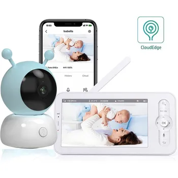 5 Palcový Wireles Baby Monitor Babyphone Security Kamera Bebe Opatrovateľka VOX HD Nočné Videnie PTZ Uspávanky Teplota Vlhkosť vzduchu 1
