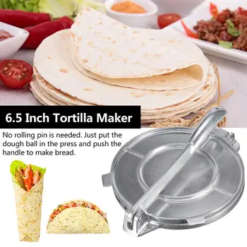 6.5 Palcový Tortilla Maker Stlačte Pan Ťažké Reštaurácia Obchodné Hliníkové Tortilla Koláč Maker Stlačte Nástroj 1