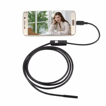 6 LED 7mm Objektív Kábel 1 1.5 2 3.5 5M Vodotesné Mini USB Inšpekcie Borescope Kamera Pre Android Endoskopu 640*480 Telefón 1