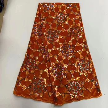 Africké Nežnej Čipky Tkaniny Vysokej Kvality 2020 Flitrami Francúzskej Čipky Textílie Nigéria Čipky Textílie Svadobné Šaty D4198 1