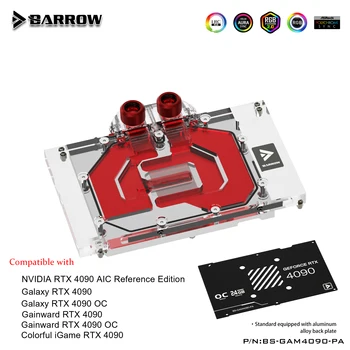 BARROW Vodný Blok použiť pre NVIDIA GeForce RTX 4090 ázijského info Odkaz Edition GPU Karta Medi Chladenia Radiátor RGB AURA BS-GAM4090-PA 1