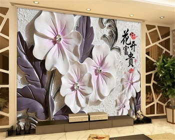 Beibehang 3D Tapeta Estetické Úľavu Kvet 3d TV Pozadie Veľké Nástenné Obývacia Izba, Spálňa nástennú maľbu, tapety na steny, 3 d 1