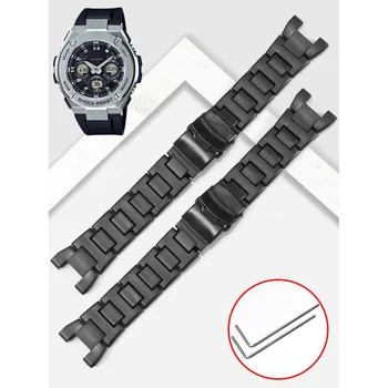CICIDD Plastové Ocele Watchband Nahradiť Casio GST-B100/S120/110/W300/410 Série Gumy Silikónové Hodinky Reťazca 1