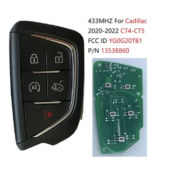 CN030009 FCC ID YG0G20TB1 Pre Cadillac 2020-2022 CT4-CT5 433MHZ 5 Tlačidiel Smart Remote Tlačidlo hitag pro ID49 Čip P/N 13538860 1