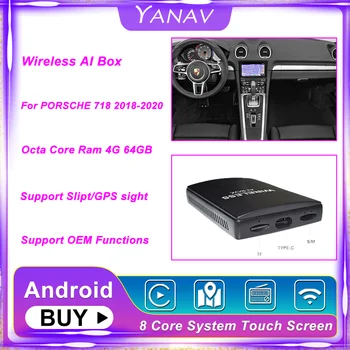 Carplay Bezdrôtový Ai Okno Dual Bluetooth Android Pre PORSCHE 718 2018-2020 Auto Auto Rádio Multimediálny Prehrávač Smart Box HDMI 1