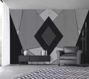 Dekoratívne tapety 3D geometrické línie black bielom pozadí na stenu 1