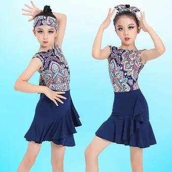 Deti Šaty Pre Dievčatá Latinské Tanečné Šaty Sála Súťaže Fáze Split Cvičenie Oblečenie Výkon Súťaž Oblečenie Oblek 1