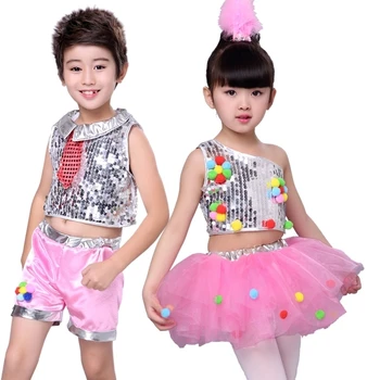 Detské sequined jazz šaty, Pengpeng sukne, tanec perlinkové tkaniny sukne, dievča moderné tanečné šaty materskej škole 1