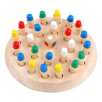 Detský Drevený Memory Stick Hry Šach Zábava, Farebné Hry Doskové Puzzle 1
