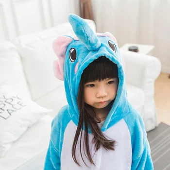 Dieťa, Zviera Slon Cosplay Kigurumi Onesies Dieťa Komiksu, Anime, Modrá Steh Jumpsuit Kostým Dievča, Chlapec Zvierat Sleepwear Pyžamá 1