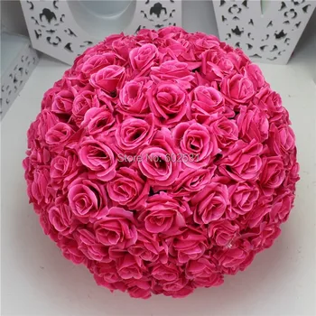 Doprava zadarmo-HOT PINK Svadobné & Valentína & Home dekorácie Hodváb Bozkávanie Pomander ruže, Kvety Gule 1