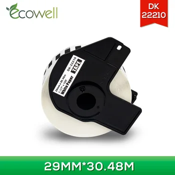 Ecowell Etikety čiarového kódu nálepky DK-22210 DK22210 29mm*30.48 m kompatibilný pre Brother QL L-500 QL-QL 550-QL 570-570VM štítok Tvorcovia 1