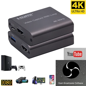 HDMI Video Zachytiť Kartu HD 1080P 4K 60Hz HDMI USB 3.0 Video Capture Dosková Hra Záznam Live Streamingové Vysielanie Miestnej Slučky Sa 1