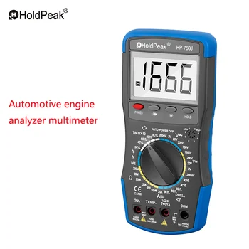 HoldPeak HP-760J Príručka Rozsah DC AC Napätie Ampér Digitálny Multimeter Meter, a Automobilový Motor Auta Analyzer Odpor Tester 1