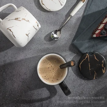 Jednoduché marbling raňajky pohár šálku kávy coffee cup set Hrnček cup set roztomilé kávové hrnčeky, šálky, hrnčeky kávy 1