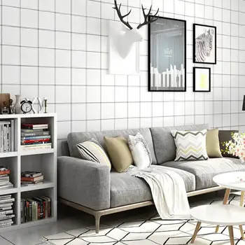 Moderný Minimalistický Nordic Čierne Stožiare A Biele Bodkované Obývacia Izba, Spálňa Domáce Dekorácie 5.3 Námestie netkaných Tapiet 1