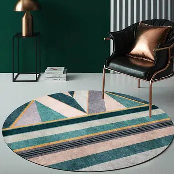 Móda moderné Nordic emerald šedá geometrické mozaiky obývacia izba, spálňa visí kôš stoličky kolo rohože koberce, Vlastná veľkosť 1