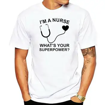 Nová som zdravotná Sestra Aký je Váš Superveľmoci T Shirt Ženy Krátky Rukáv O-Krku Bavlna Lekár Zdravotníckeho T-shirts 1