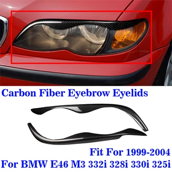 Pre BMW E46 M3 332i 328i 330i 325i Svetlometu Obočia, očných Viečok Kryt Výbava Auta Uhlíkových Vlákien Oko-lov Zobraziť Styling Odtlačkový 1999-04 1
