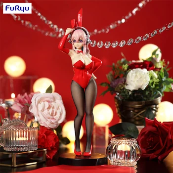[Pre-Predaj] Furyu BiCute Zajačiky SUPERSONICO SONIC Red Zajačik Dievča Ver. 28 CM PVC Anime Akčné Figúrky Model Kolekcie Hračka 1