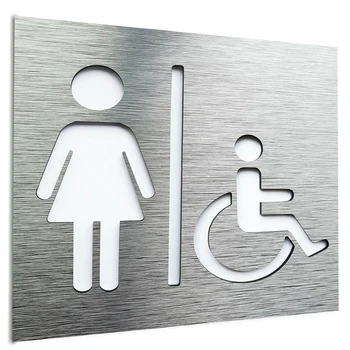 Prispôsobený Hliníkové Kompozitné Dosky Žena Hendikep Kúpeľňa Prihlásiť Vozík Toalety Byt Renovácia Dverí Číslo Prihlásiť 1