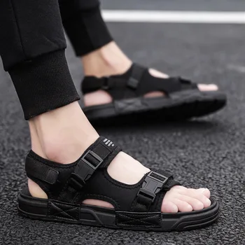 Pánske sandále 2019 lete nové priedušná otvorené prst ležérne topánky pánske trend Vietnamskej pláži papuče mužov 1