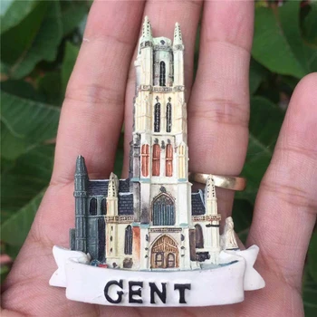 QIQIPP Gent Belgicko chladnička magnet živice dekoratívne magnet 1