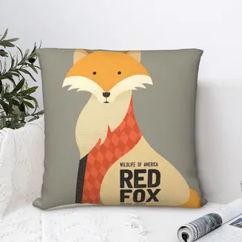 Retro Red Fox obliečka na Vankúš Štvorcový Vankúš Vtip Domov Dekoratívne Polyester Vankúš Domov Nordic 45*45 cm 1