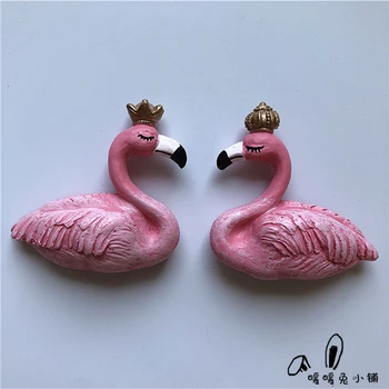Roztomilý kreslený svadobné svadobné flamingo živice chladnička magnet nálepky 1