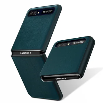 Samsung Galaxy Z Flip Prípade Kožené z Flip Skladacie Hard Shell Drapákové luxusný Ochranný Kryt Fold2 generácie Mobilephone prípade 1