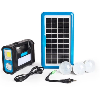 Solárny Napájací Systém Prenosné Vonkajšie Generátor s 3 LED Blubs Auta elektráreň s Solárnych Panelov Svietidlo pre prípad Núdze 1