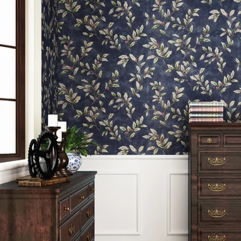 Steny Rustikálny Americký Papiere Domova List Kvet, Modrá Tapeta Roll Pre Obývacej Izby, Spálne Dekorácie, Nástenné Abstraktných Pintado 1