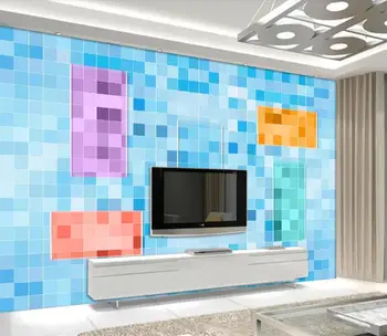 Steny papier 3d nástenná maľba vlastné obývacia izba, spálňa Nordic geometrické námestie krištáľové sklo, TV joj, steny 3D Tapety 1