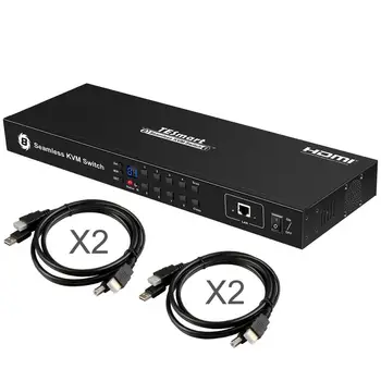 TESmart 8x1 HDMI KVM Prepínač Bezproblémové Prepínanie Box PIP Podpora 4K@30HZ Rack Uši podporu Rs232,IČ Atď.ovládanie 1