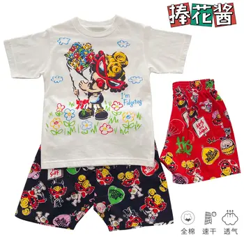 V lete roku 2022 Nových Chlapcov A Dievčatá, detské Oblečenie Japonský Cumlík Kytice Omáčkou Krátky Rukáv T-shirt 1