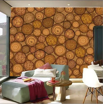 Vlastné 3D nástenná maľba,Krúžky strom dreva prierez abstraktných de parede ,obývacia izba gauč pozadí, TV steny, spálne, tapety. 1