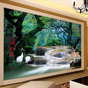 Vlastné 3d tapety HD fantasy lesa vodopád sveta divov pozadí nástenné maľby