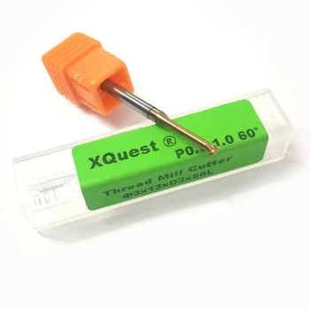 XQuest Tin Karbidových Niť Mlyn Rezačky 3 mm so ságovej palmy 0,5 až 1 mm CNC stroj Jedného Frézovanie Zubov Frézy P0.5-1.0 mm 50 L 1