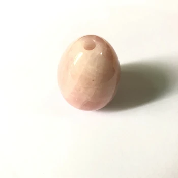 Yoni Vajcia,Prírodný Rose Ružový Kremeň Vajcia Leštené Masáž Čakier Liečenie Reiki Kameň Vajcia 35x50mm S 5 mm Cez Otvor 1