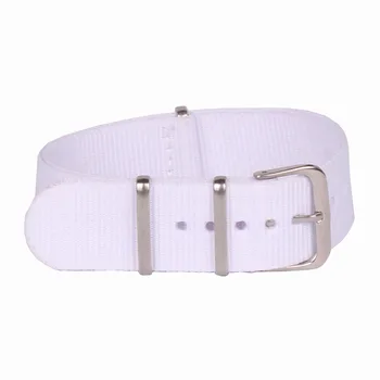 Zbrusu Nový 22 mm Watchbands Muž Ženy Biele Vlákna nylonovej Sledovať Popruhy Náramkové hodinky Pásma Pracky 22 mm na hodinky