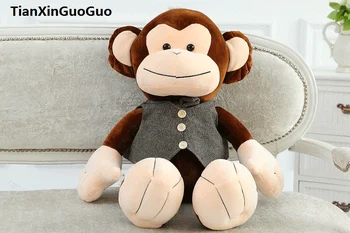o 55 cm hnedé opice plyšové hračky oblečený kabát opice mäkké bábiky hodiť vankúš darček k narodeninám s0559